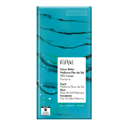 mørk sjokolade 80 g 75% mallorca sel vivani økologisk