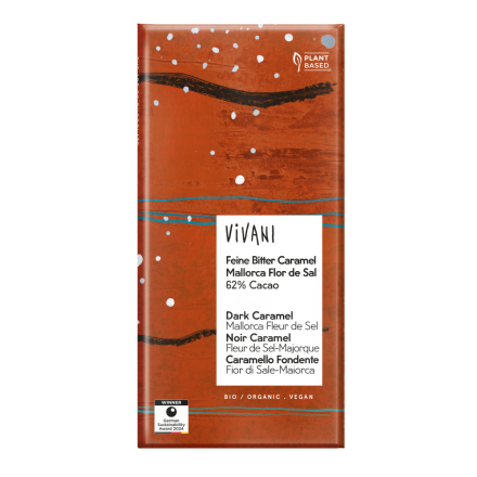 mørk sjokolade 62% caramel vivani 80% økologisk mallorca flor de sal