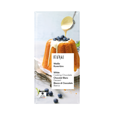 hvit sjokolade coverture 150 g økologisk vivani