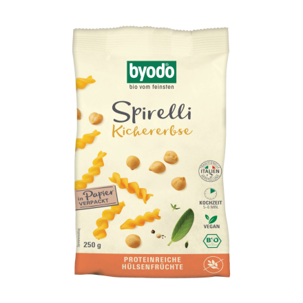 glutenfrie fusilli kikerter 250 g byodo økologisk