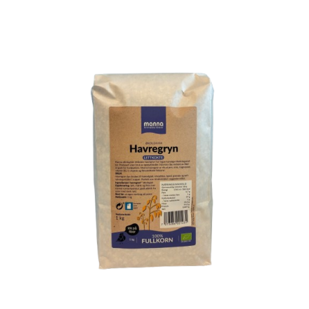Manna lettkokte havregryn 1 kg økologisk