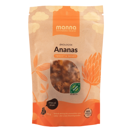 Manna tørket ananas 70 g økologisk