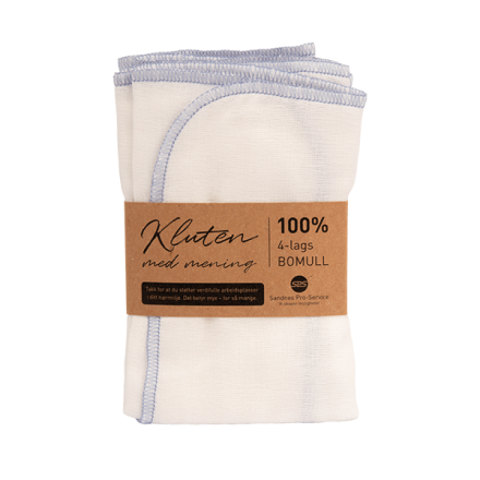 5-pak hvite babykluter med blå kant