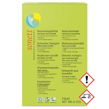 Oppvaskpulver maskin 3 kg økologisk Sonett