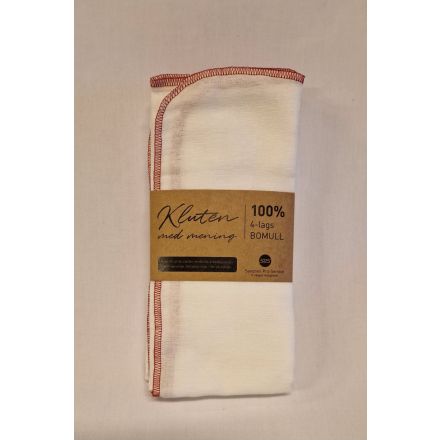 Kjøkkenkluter, rød kant, 40 x 45 cm, 5-pak