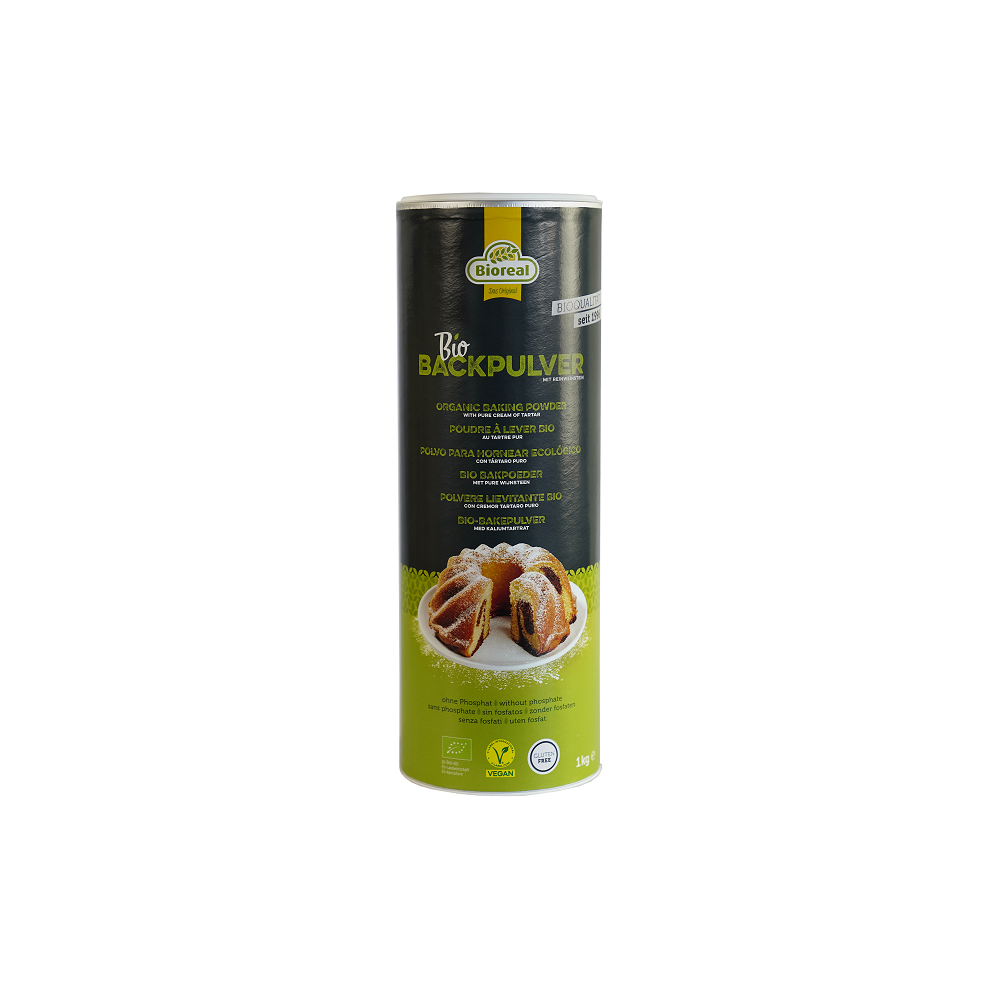 Bakepulver m/ tartarkrem, 1 kg, økologisk, Bioreal main product photo