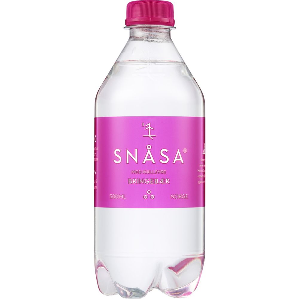 Vann m/kullsyre, Bringebær, 500 ml, Snåsa main product photo