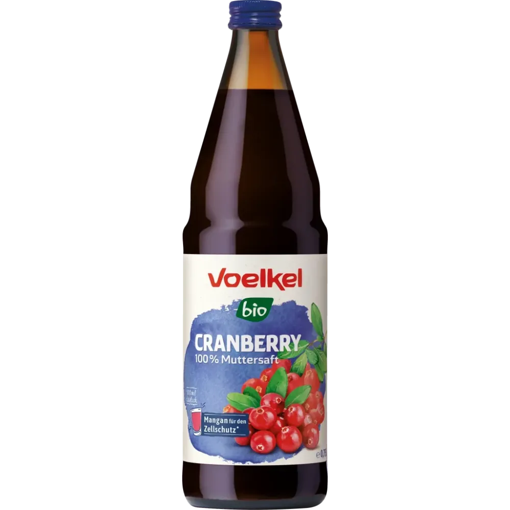 Tranebærjuice, 0,75 l, økologisk, Voelkel main product photo