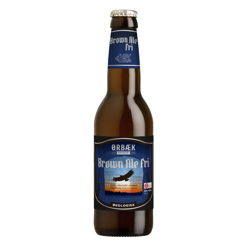 Øl, Brown Ale ,alkoholfri, 33cl, økologisk, Ørbæk main product photo