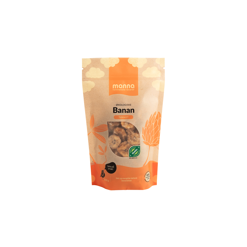 Tørket banan, skiver, 150 g, økologisk, Manna main product photo