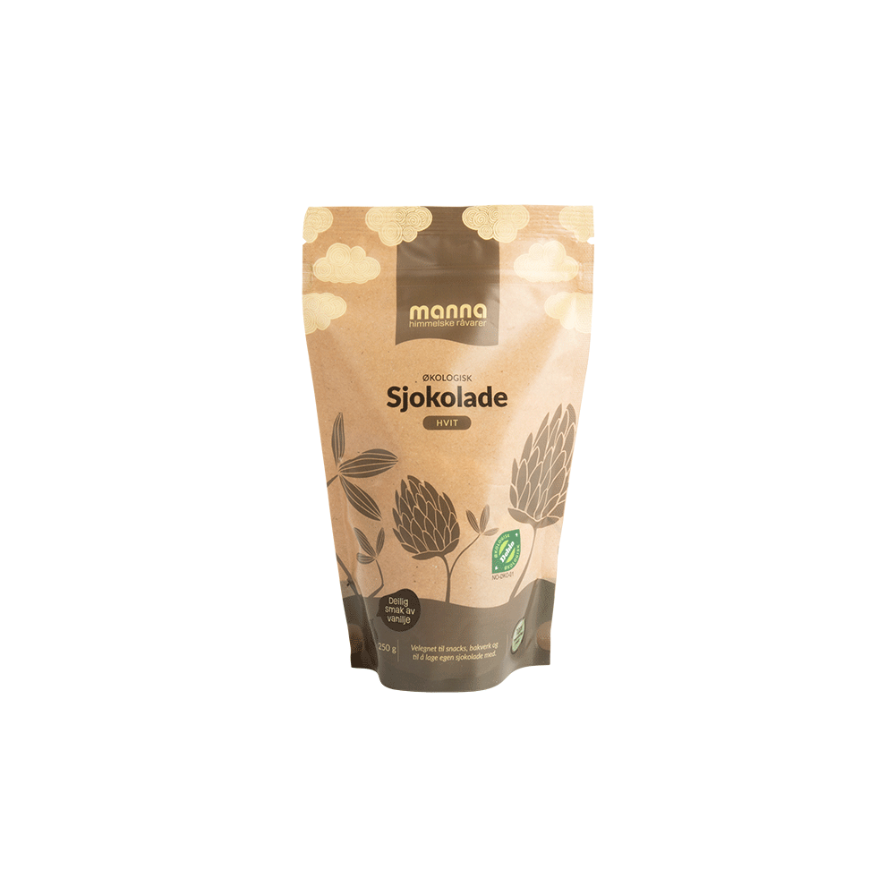Hvit sjokolade, drops, 250 g, økologisk, Manna main product photo