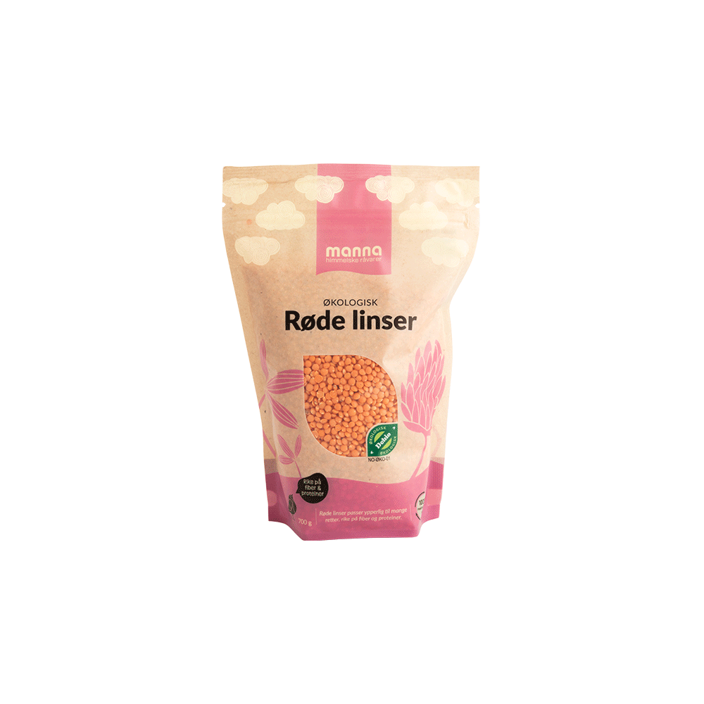 Røde linser, 700 g, økologisk, Manna main product photo