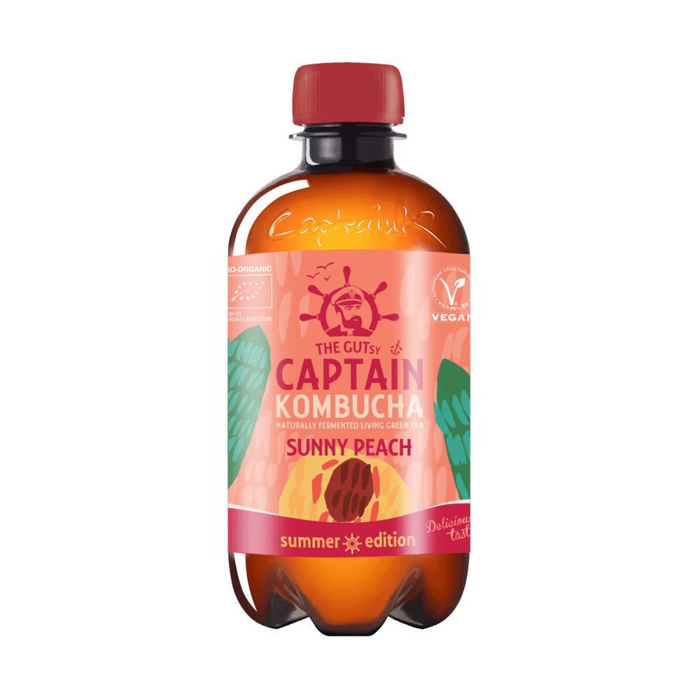 Sunny Peach, 400 ml, økologisk, Captain Kombucha main product photo
