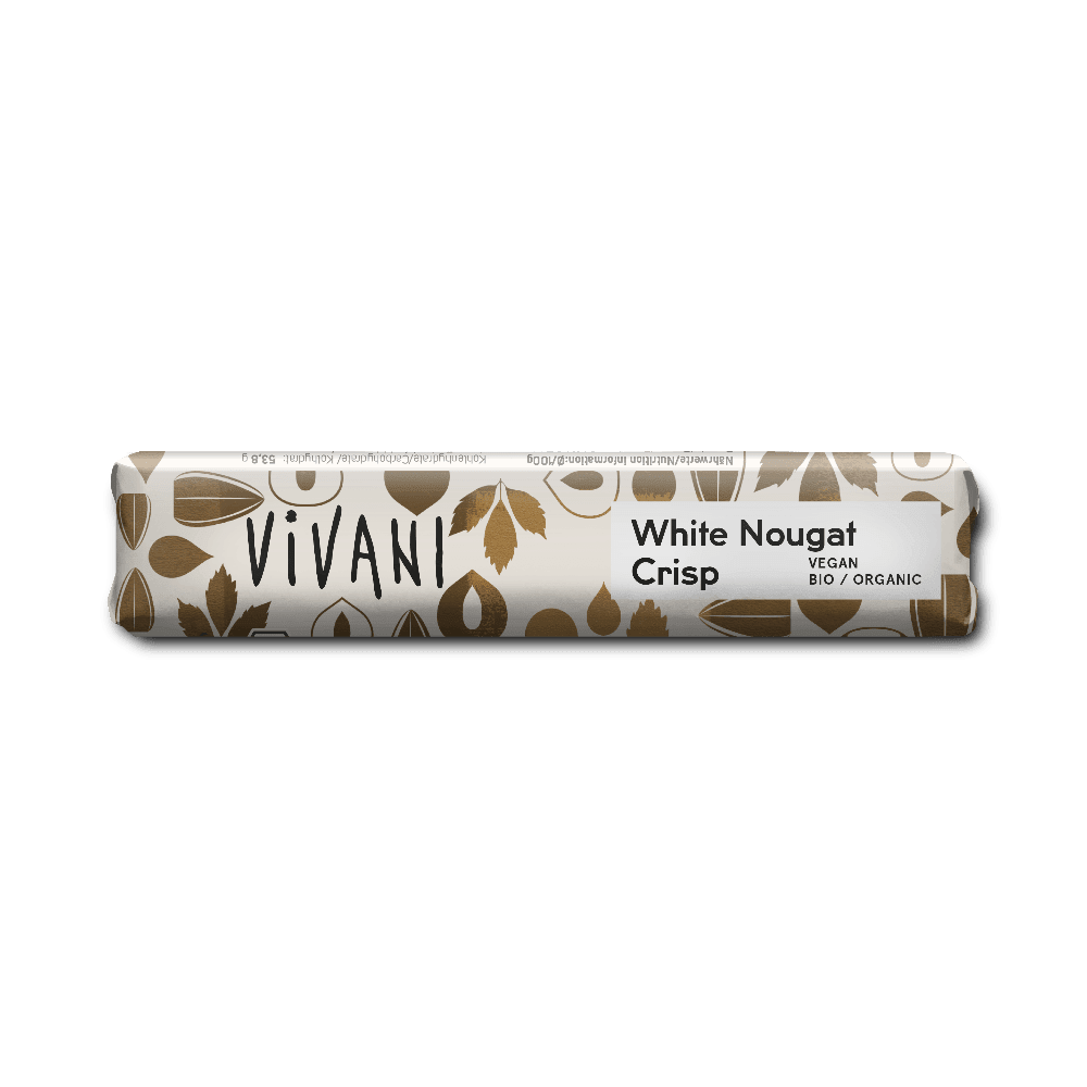 Hvit sjokolade, m/hasselnøtt,35g, økologisk, Vivani main product photo