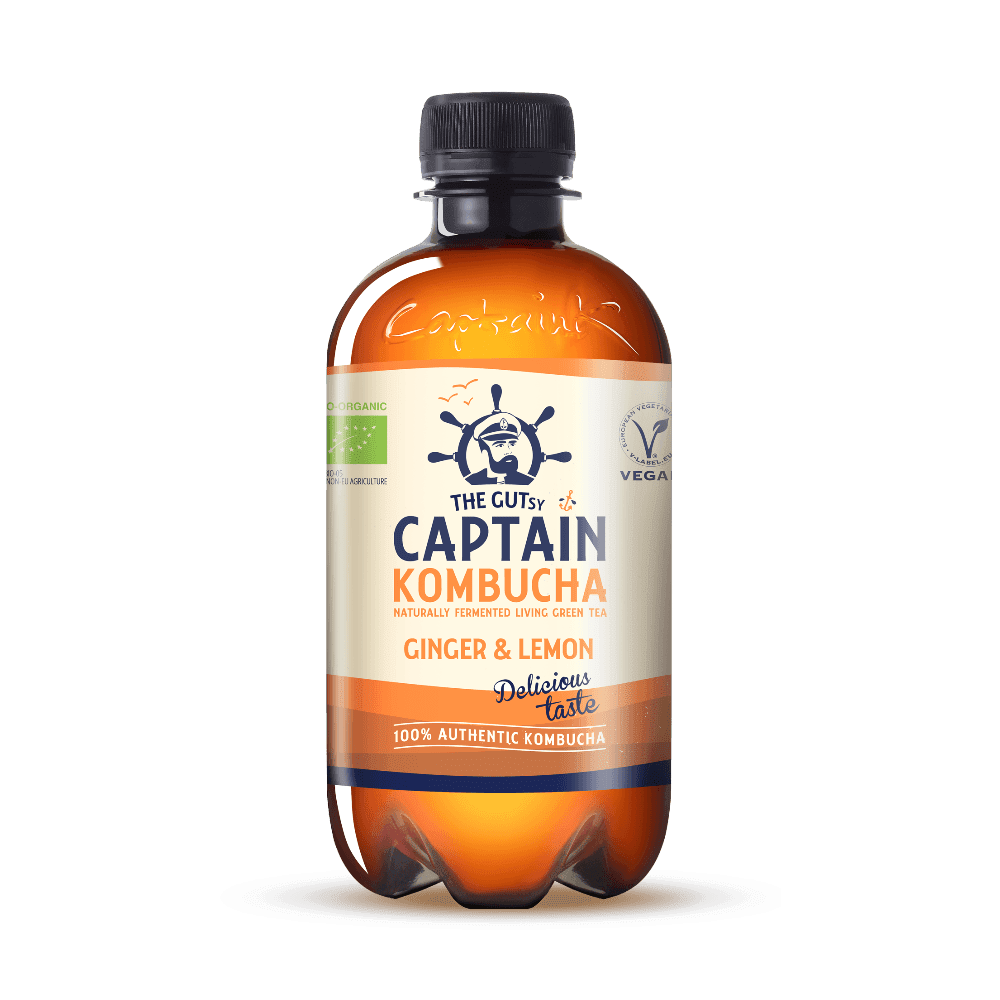 Ginger Lemon, 400 ml, økologisk, Captain Kombucha main product photo
