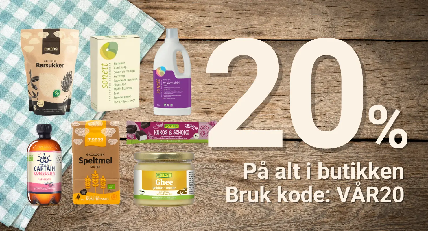 20% Rabatt på alt - Hos Økoland