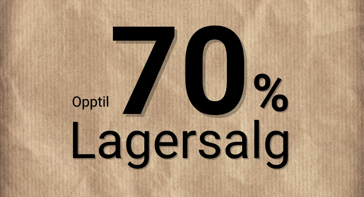 Lagersalg - Opptil 70% rabatt