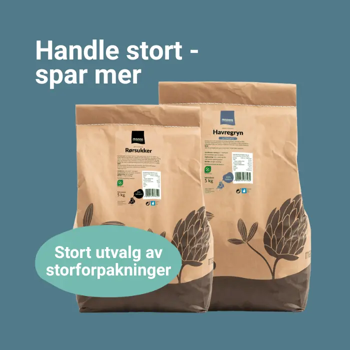 Alt av storforpakning – 20% hos Økoland