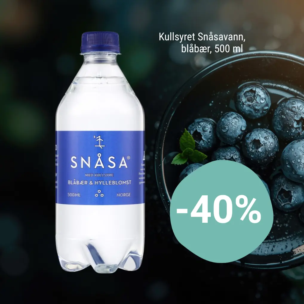 Snåsa vann m/ blåbær – 40% hos Økoland
